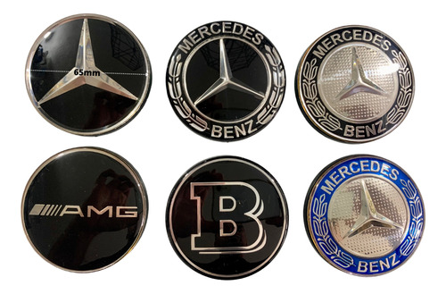 5 Emblemas Mercedes Benz Adhesivos 65mm