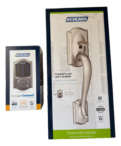 Combo Cerradura Schlage Be469z Con Alarma Y Manilla Fe285v