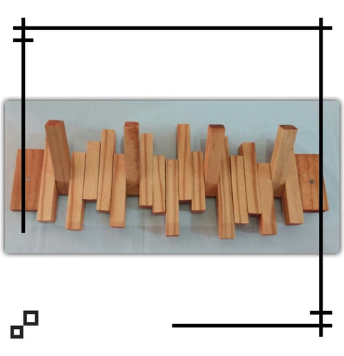 Perchero De Pared Madera Artesanal De 60 Cm Hermoso