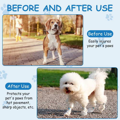 Botines Desechables Para Perros Paw Protector Modelo 20 Unid Blanco