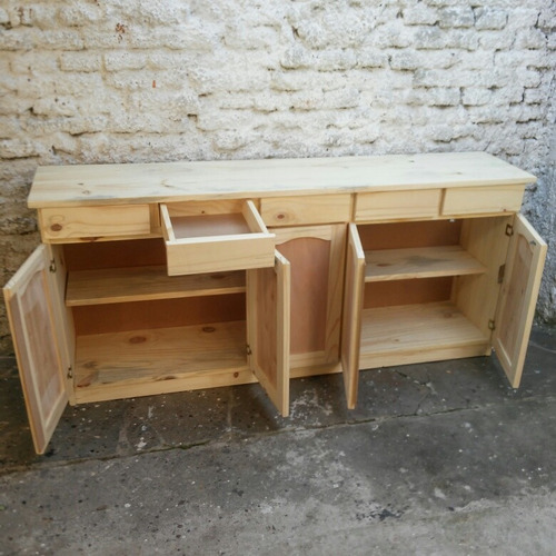 Imagen 7 de 10 de Bargueño Aparador Bajo Alacena Mueble Cocina Madera 5 Puerta