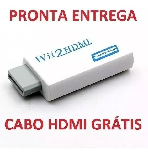 Wii2hdmi Adaptador Conversor Wii Hdmi 1080p Cabo Hdmi Grátis