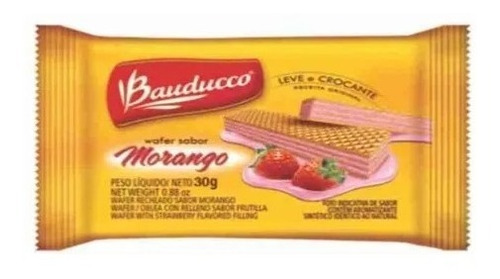 Biscoito Wafer Sache Mini Bauducco Lanchinho Morango 30g