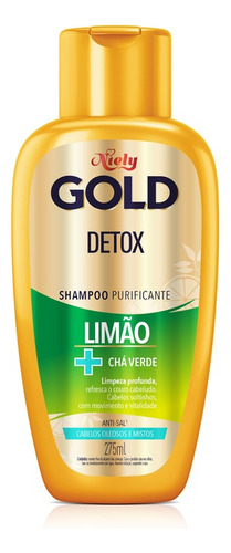 Shampoo Niely Gold Detox Limão + Chá Verde, 275ml