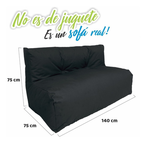 Sofa Puff En Lona 2 Puestos - Nuevo - Estilo Relax