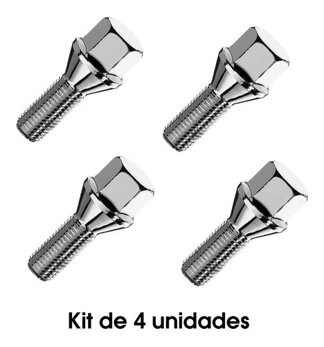 Kit De 4 Tornillos Para Rueda Cromado 17mm Vento, Bora, Audi
