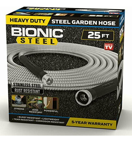 Bionic Steel Manguera De Jardín De 25 Pies, Manguera De