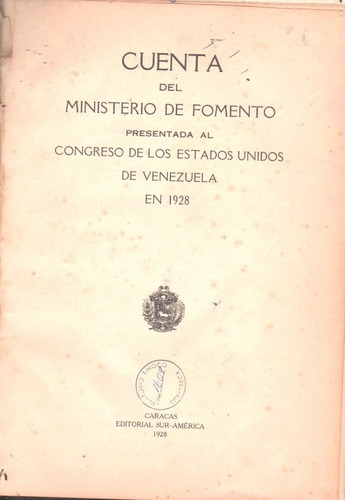 Memoria Del Ministerio De Fomento 1928