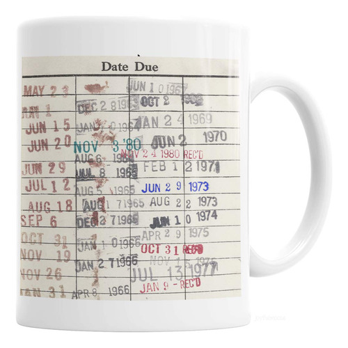 Taza De Café Fecha De Devolución De Libros De Bibliot...