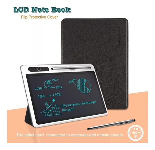 Tableta De Escritura Lcd De 10 Pulgadas Con Funda Protectora