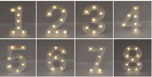 1 Numero Pequeno Luminaria 3d Led Decoração Festa Nome