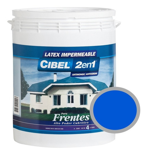 Latex Frentes Colores 2en1 Cibel Exterior Impermeable 4 Lts