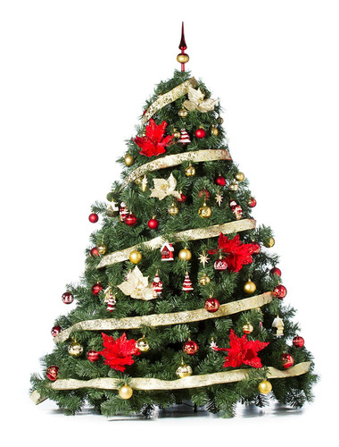 Arbol Navidad Patagonia Xl 1.80mt Deco Rojo Oro Cybermonday