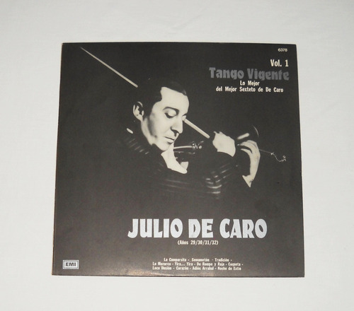 Julio De Caro Tango Vigente Vol. 1 Lp Vinilo
