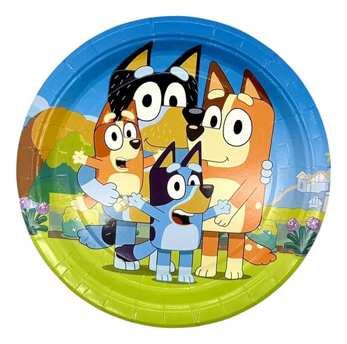 Platos De Cartón Bluey 12 Uni