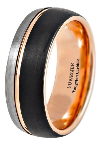 Imagen 2 de 3 de Set 2 Anillos De Tungsteno Dual Plated Pareja Boda Amor