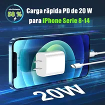 Comprar Accesorios Para iPhone Cargador iPhone 20w Cargador Cargador Carga Rapida iPhone 20w Carga Rapida Tipo C Para iPhone 8 X 11 12 13 14 Se + Tipo C Cable 1.5metro Color Blanco Jeeyee
