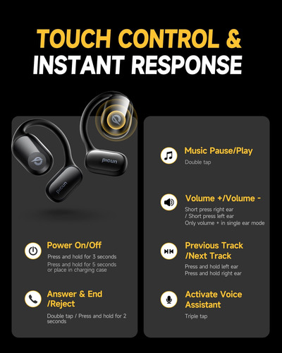 Picun True Auriculares Inalámbricos Abiertos, Bluetooth 54,