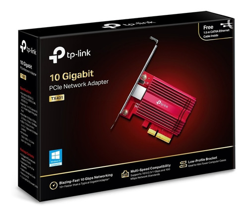 Placa Red Tp-link Tx401 10 Gigabit Pcie-e Win Server Linux