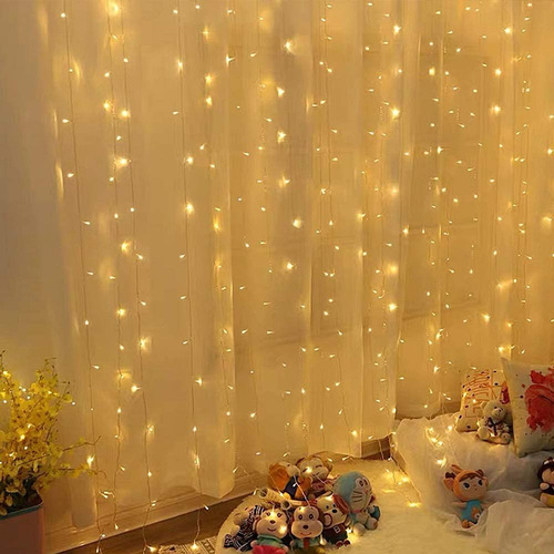 Imagen 1 de 6 de Cortina 200 Led 1.5x2m Cálido Cascada Eventos Navidad / Lhua