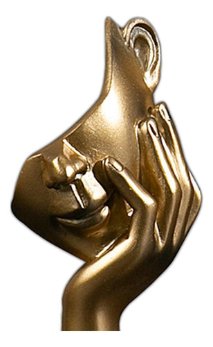 Estatua De Pensador, Escultura De Media Cara, Figura Dorado