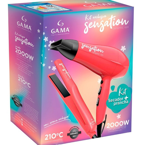 Imagem 4 de 6 de Kit Secador Prancha Gama Sensation Com Aroma Exclusivo Nf