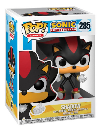 Funko Pop Shadow #285 Sonic The Hedgehog Videojuego Original Color Shadow The Hedgehog #285 / Sonic / Sega Game