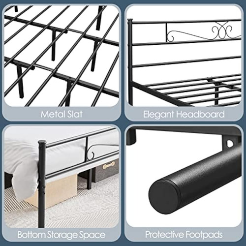 Bed Frame King Size Yaheetech Negra