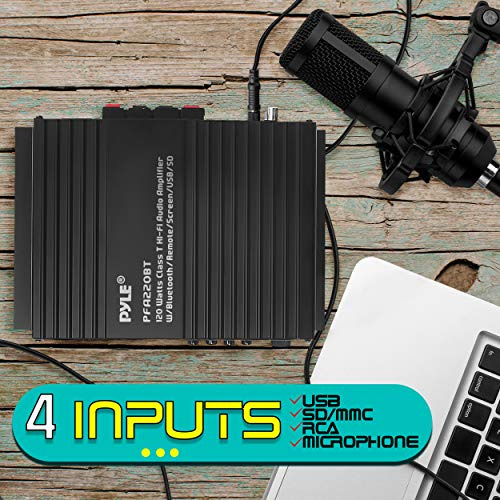 Pacote De Amplificador Bluetooth Pyle 120w Para Home Theater