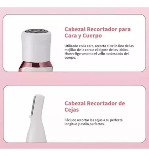 Afeitadora Depiladora 4 En 1 Para Mujer Cejas Rostro Cuerpo Blanco