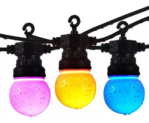Guirnalda Led Rgb De Exterior, 10 Luces, 10 Mts, Wifi Y App