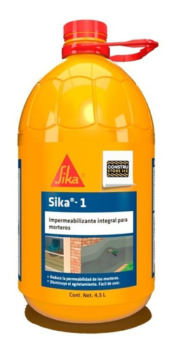 Sika 1 Aditivo Imper Integral P/ Mezcla De Morteros 4.5 L