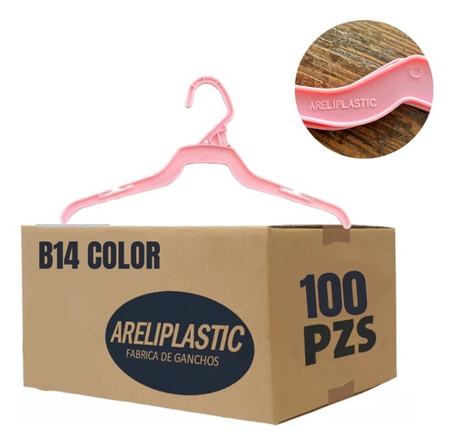 Set 100 Ganchos Blusero14 Color Para Ropa Resistente Mayoreo