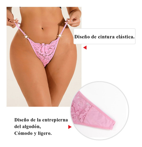 ` Bragas For Mujer Tangas Encaje Sexy Cintura Baja 6 Piezas