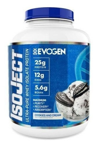 Proteina Aislada Evogen Isoject Ultra Pure Whey 4 Libras Sabor Cookies and cream