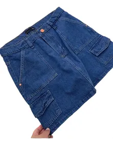 Pollera De Jean Cargo Semi Rigida Excelente Calidad Nueva