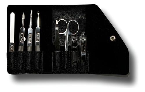 Set De Manicura Profesional En Estuche De Cuero 8 Pzas
