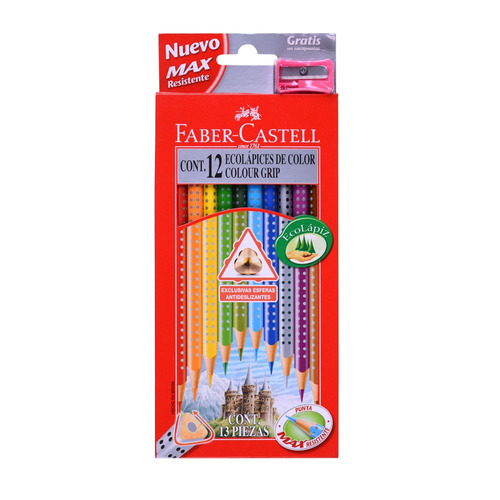 Faber-castell Lápices De Colores Grip - 12 Unidades - Mosca