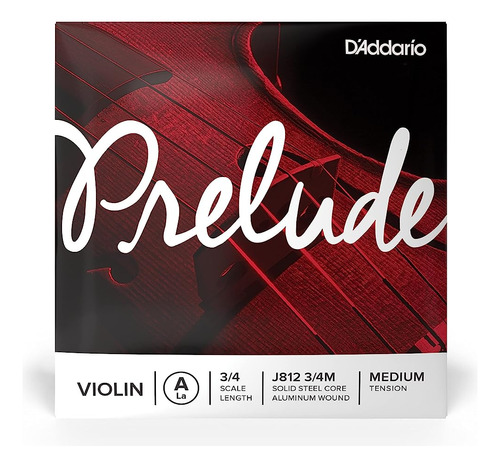 D'addario Preludio Violín Single A Cuerda, Escala 3/4, Tensi