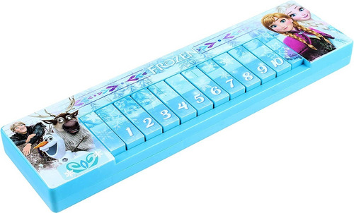 Teclado Musical Infantil Frozen Disney 10 Teclas Cor Azul