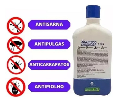 Shampoo Matt 6 Em 1 Anti Pulga Carrapato Piolho Sarna 500ml Branco