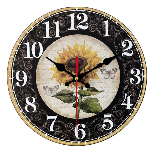 Reloj De Pared De Cocina De Girasol De 10 Pulgadas, Reloj Rs