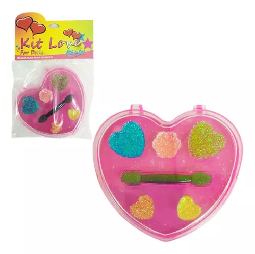 Kit Estojo De Maquiagem Infantil Boneca Com 16 Itens