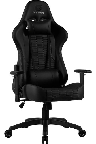 Cadeira de escritório Fortrek Cruiser gamer ergonômica  preta com estofado de couro sintético