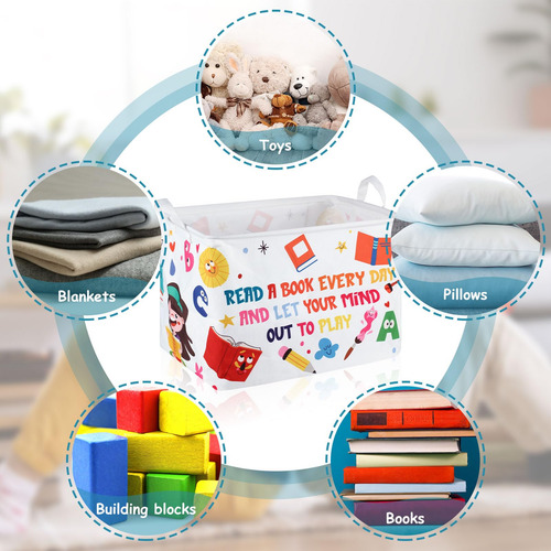 Armazenamento De Livros Domensi Dobrável Cartoon Kids 40x30x