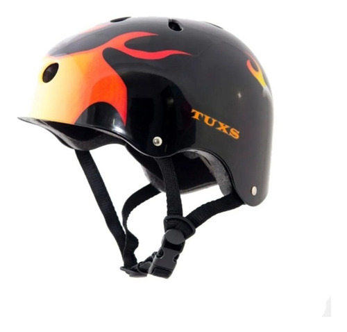 Casco Tuxs Fuego Para Skate Rollers Monopatin Patines Envios