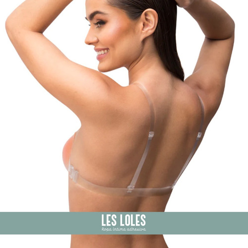 Imagen 4 de 10 de Corpiño Adhesivo Tiras Transparentes Reutilizable Les Loles