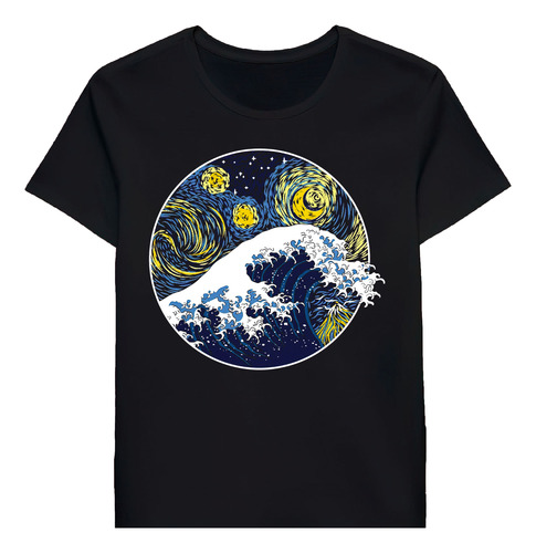 Remera The Great Starry Wave Great Wave Off Kanagawy Nig0371