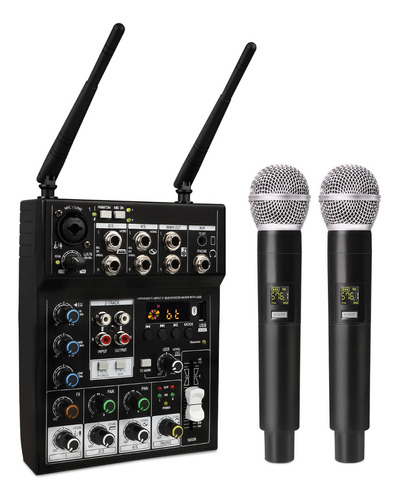 Mezclador De Audio Bluetooth + 2 Micrófonos G-mark Studio4 P