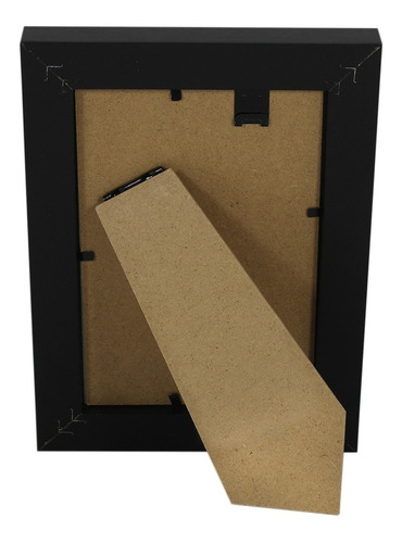 Portarretrato Blord 5x7 Negro Café Vetas Texturas Mdf Color Negro/Café